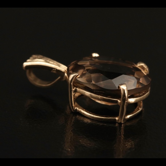 14kt Smokey Quartz Pendant - Picture 2 of 7